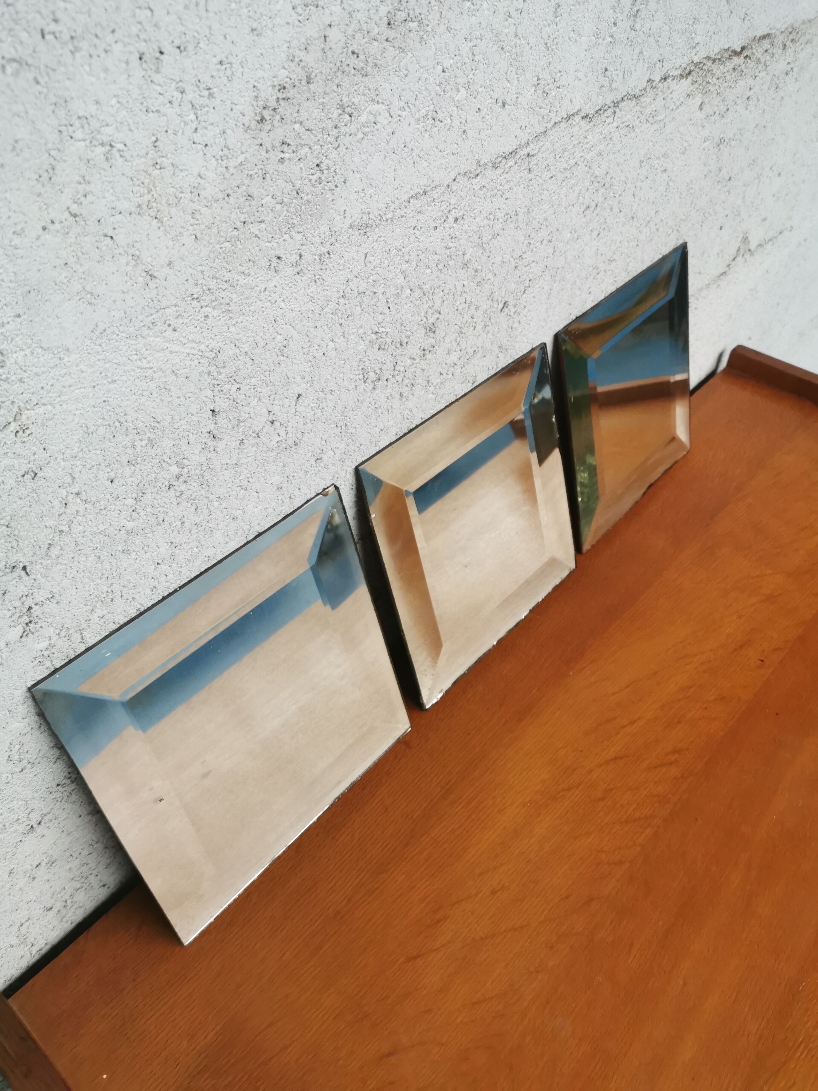 Trio de miroirs biseautés à poser