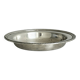 Round patinated silver-plated metal dish