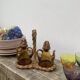 70's vinegar cruet in wood and glass