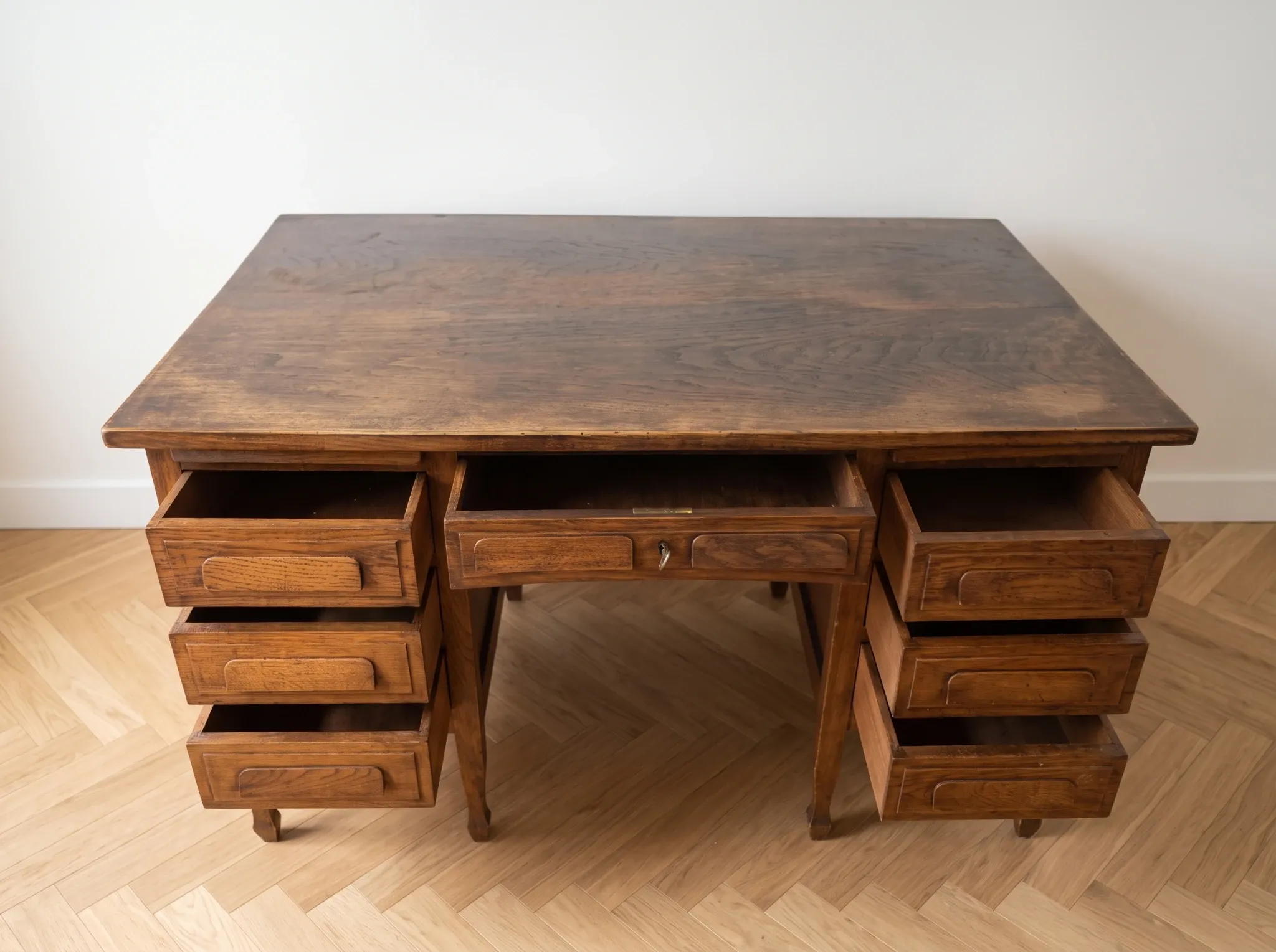 Master's desk, former minister in solid oak