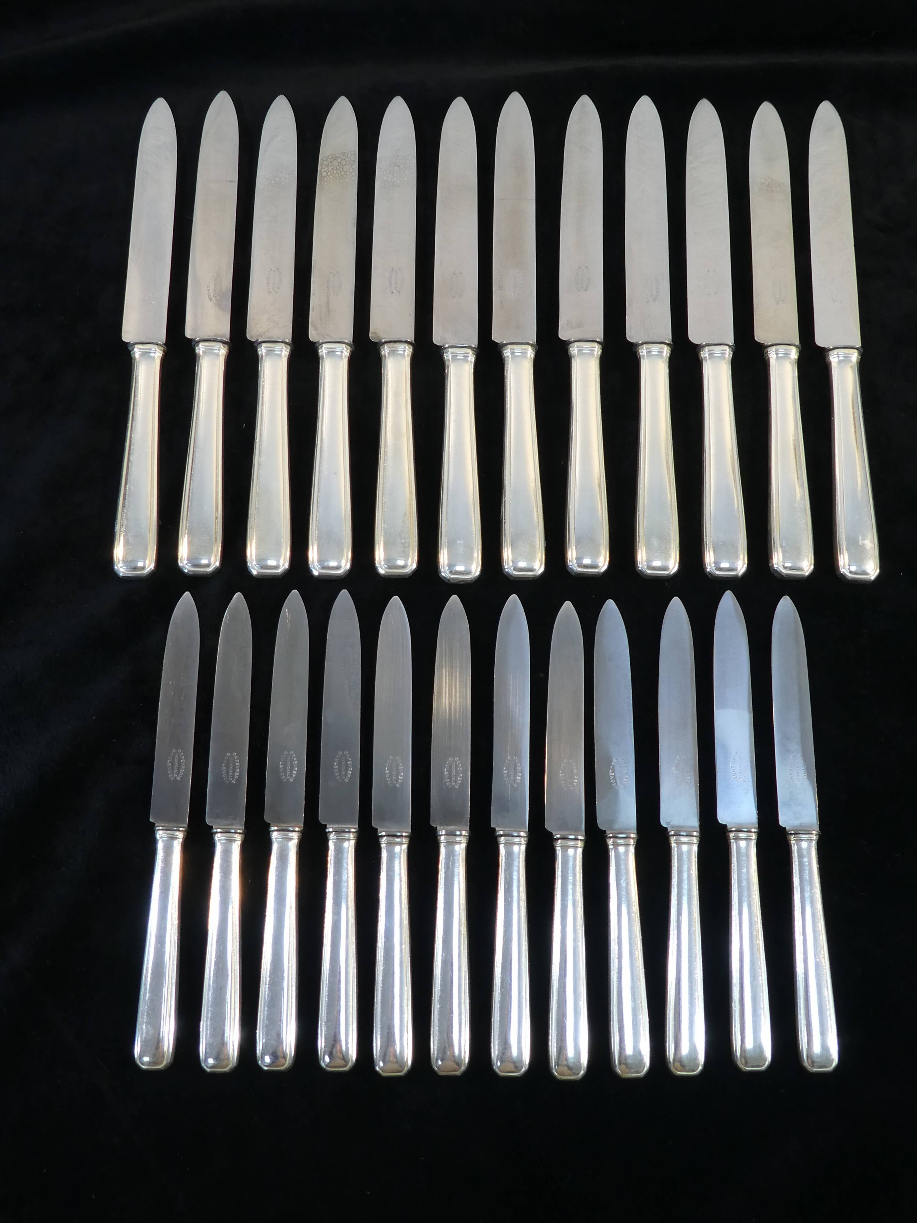 Box 24 knives boulenger in silver metal model suzy
