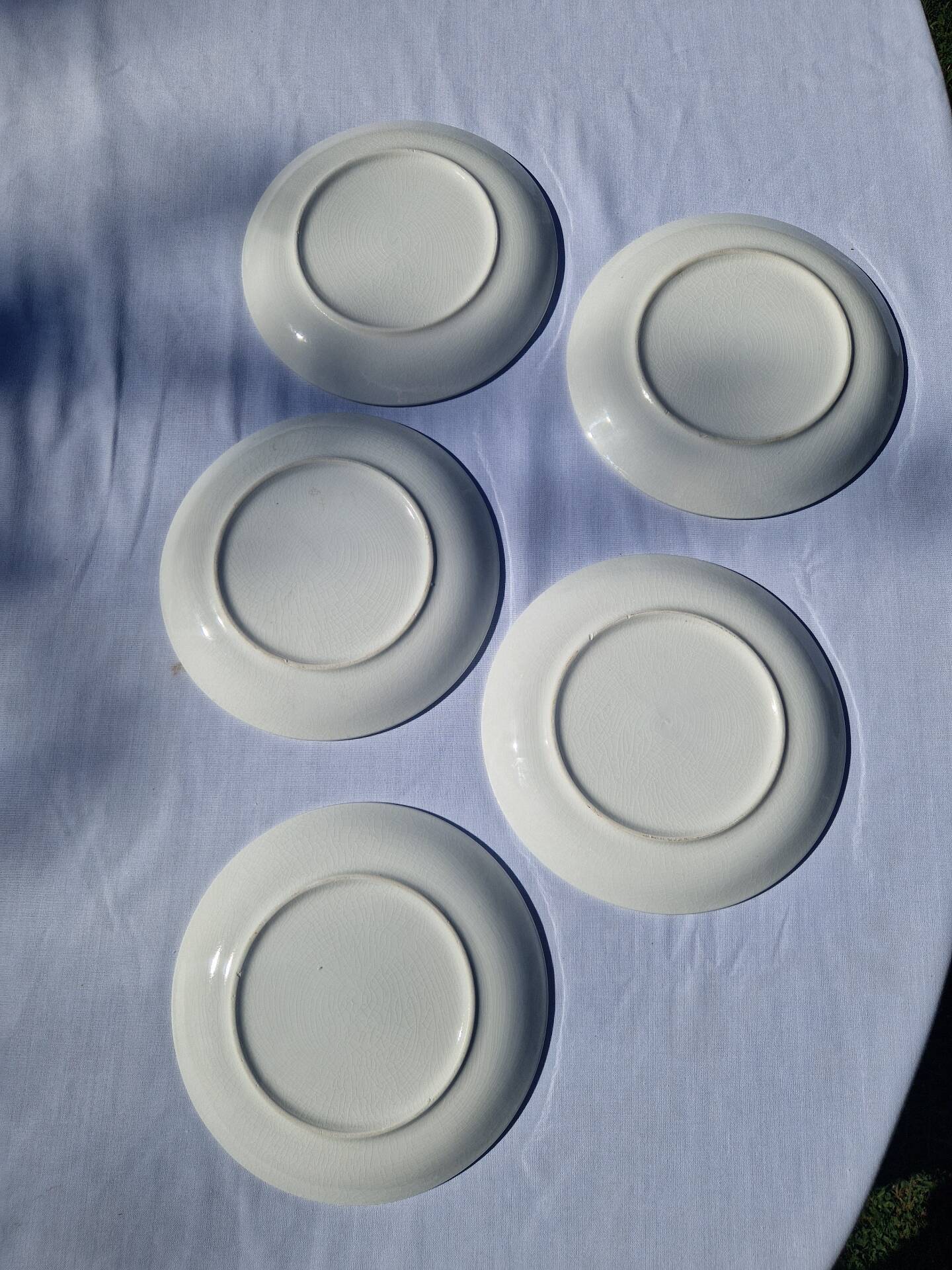 Lot De 5 Assiettes À Dessert Motif Nappe