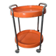 Orange trolley on wheels from the 70s