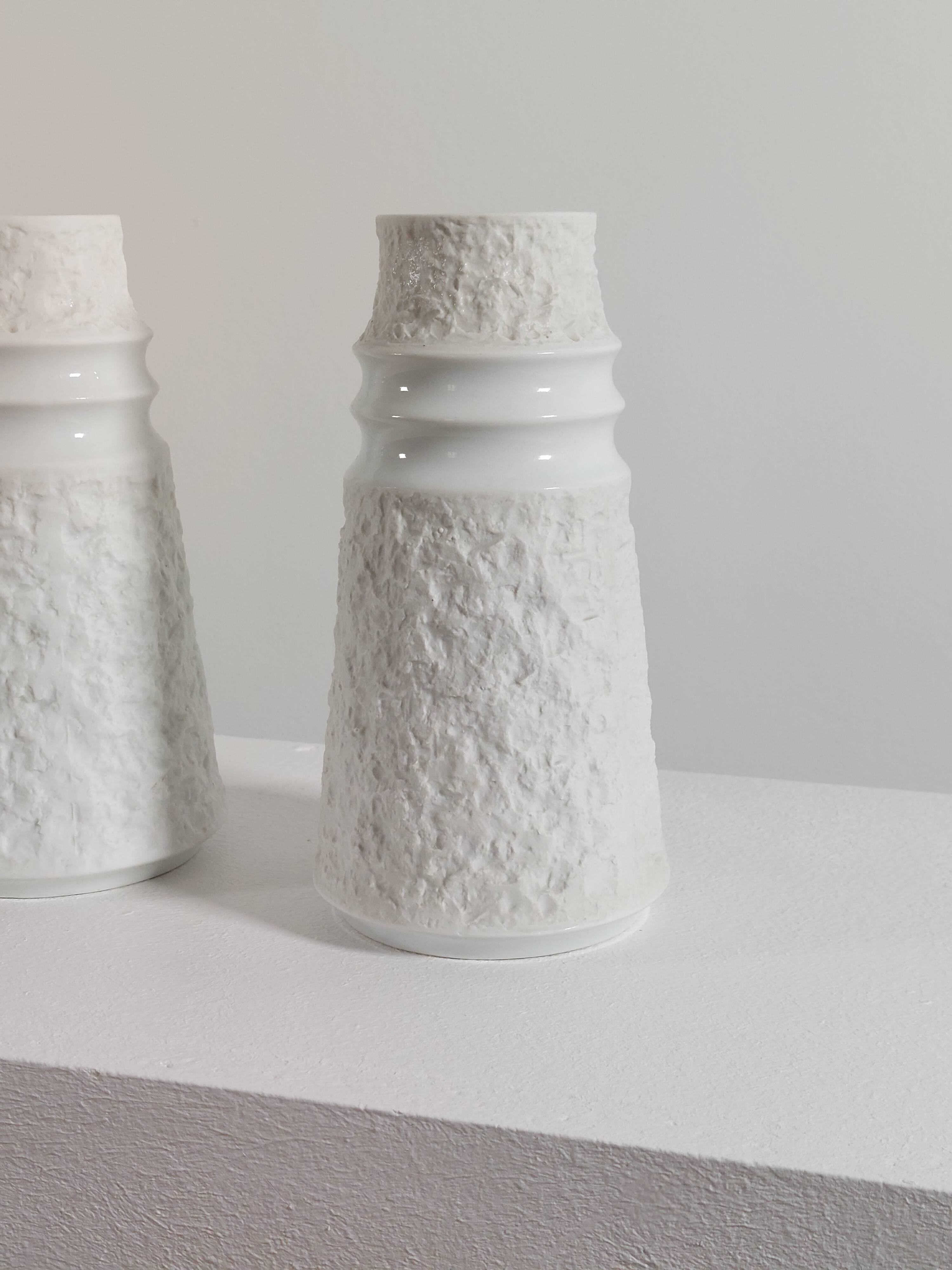 Paire de vases en porcelaine vintage de biscuits par KPM Bavaria