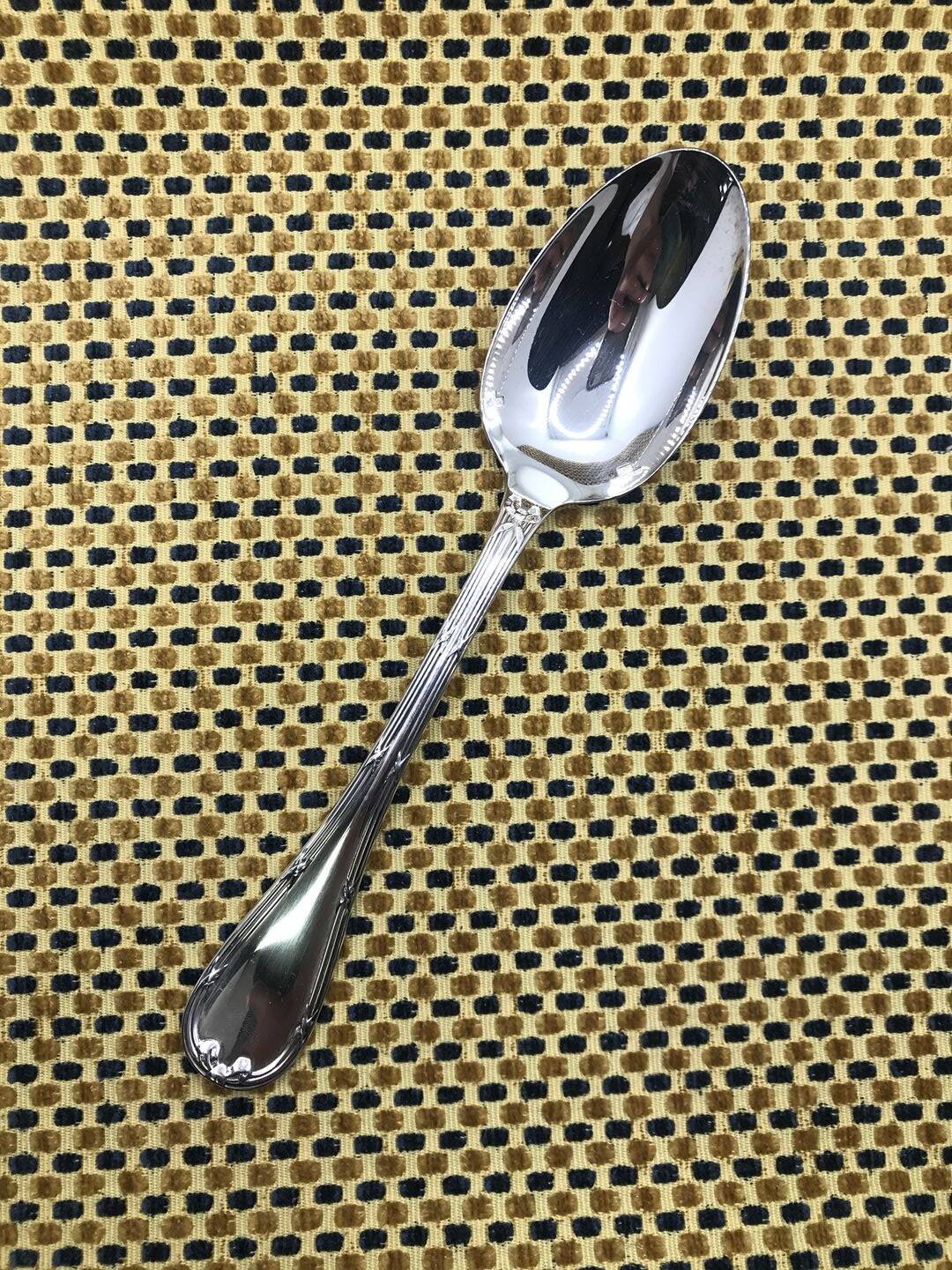 Large silver-plated spoon from Christofle, Rubans model