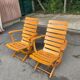 Pair of Clairitex France 1970 solid wood lounge chairs