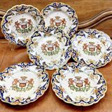 Ancien plat coupe à fruits  Desvres Rouen modèle Blois François 1er