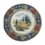 Lot de 2 assiettes de collections faïence signées creil