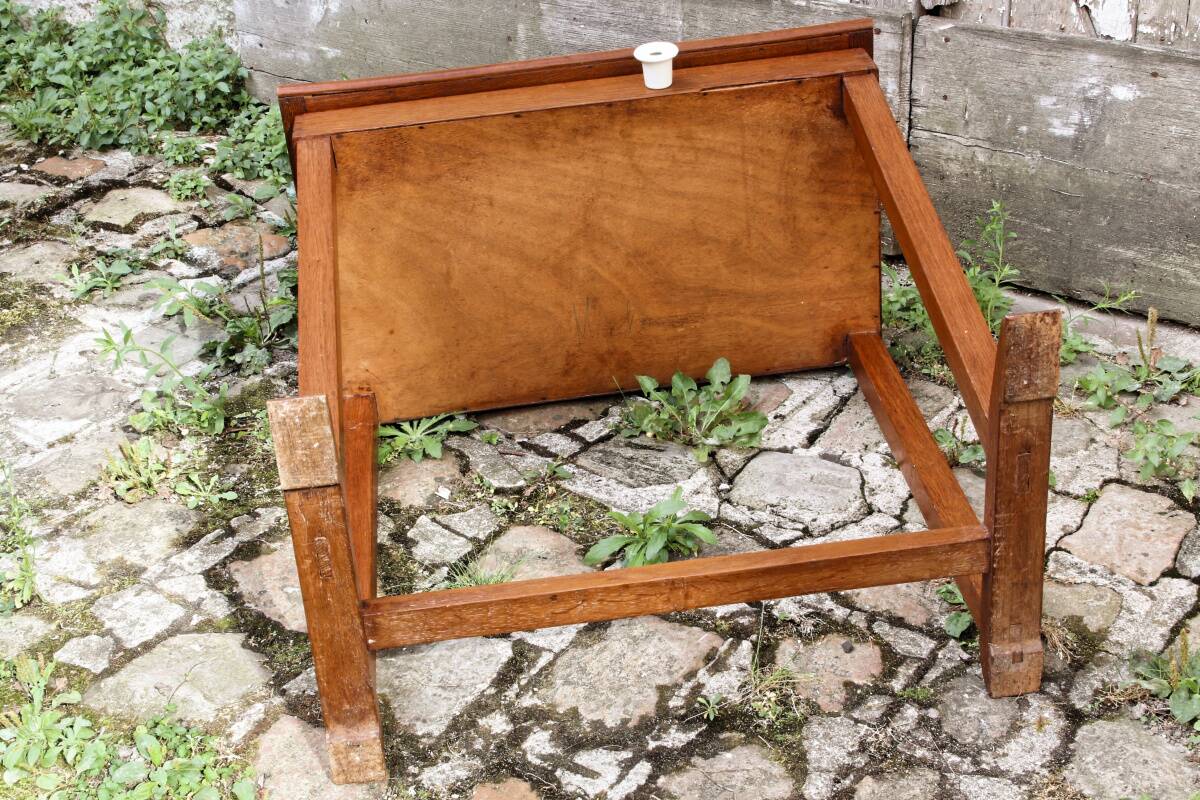 Wooden school desk and chair, 1950s