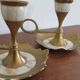 Bougeoirs vintage nacre et laiton