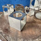 Set of 6 minimalist chrome steel candle holders from the 70s.