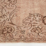 5x9 hand knotted brown vintage tapis rug, 276x160cm