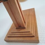 Ostrich egg wall lamp and vintage wood