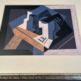 Juan Gris "Bowl of fruit and newspaper, signature of the author Offset lithograph