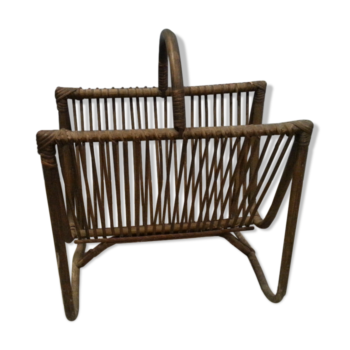 Bamboo vintage rattan magazine rack