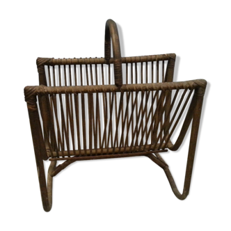 Bamboo vintage rattan magazine rack