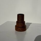 Pyramidal circular teak monoxyle candlestick H7 D5