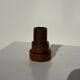 Pyramidal circular teak monoxyle candlestick H7 D5