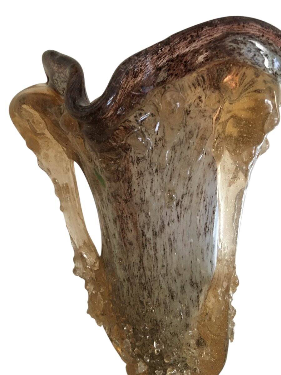 Grand vase en verre soufflé de murano