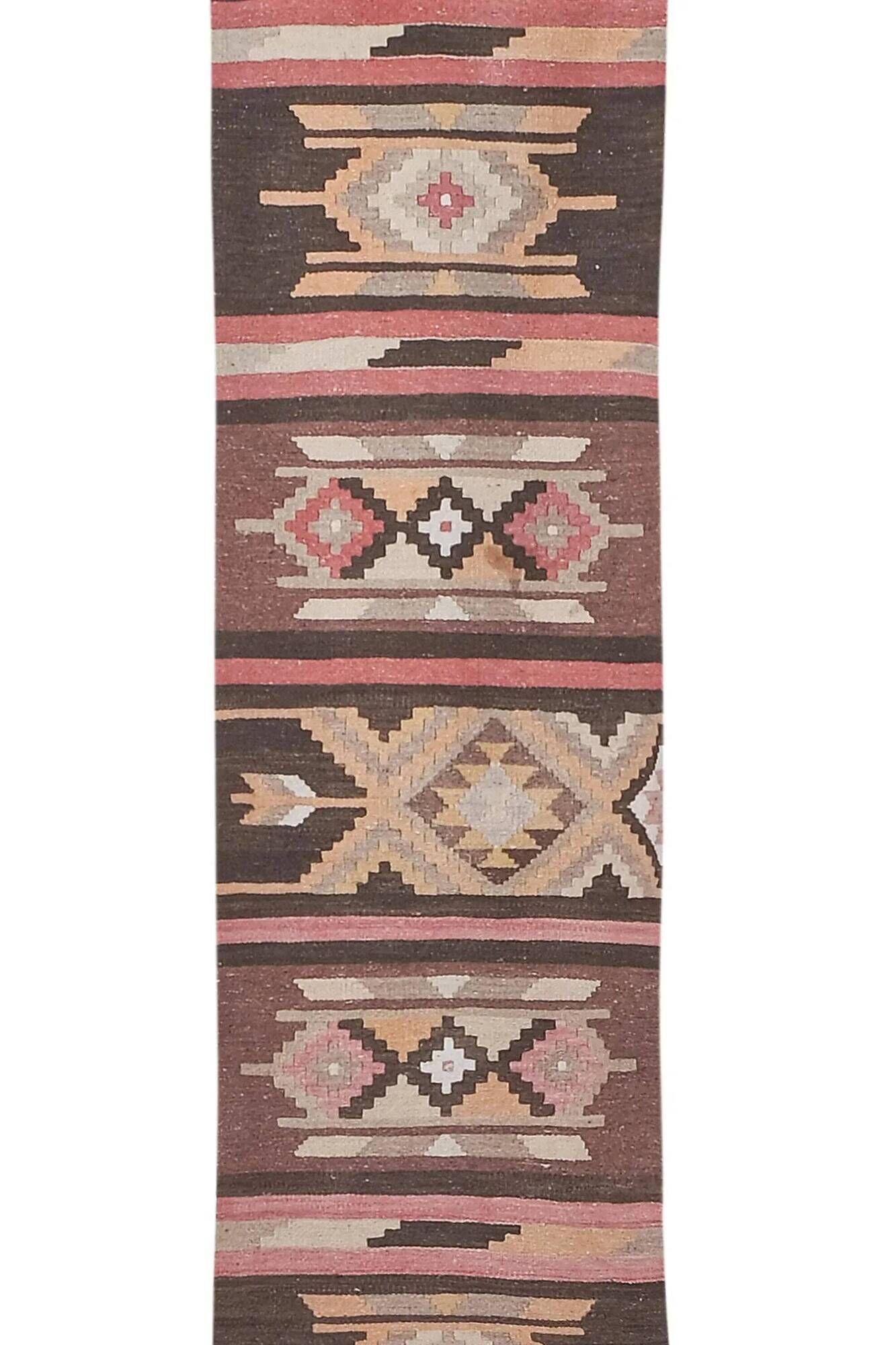 Vintage Turkish hallway rug 78x728 cm