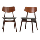 Elegant Set of 2 Webe Teak Wooden Dining Chairs by Louis van Teeffelen, 196