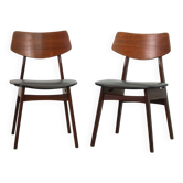 Elegant Set of 2 Webe Teak Wooden Dining Chairs by Louis van Teeffelen, 196