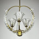 Murano glass chandelier by Ercole Barovier, Barovier & Toso, 1930s.