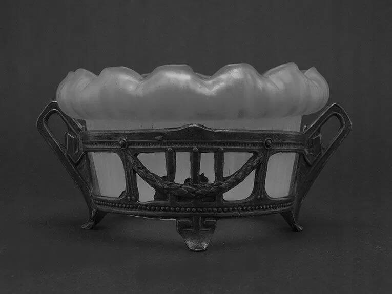 A4F Sugar Bowl in Secessionist Style with Opaline Insert