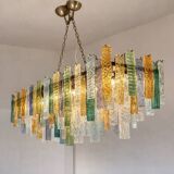 Luxury Italian Rectangular Listelli Murano Glass Chandelier – By Simoeng