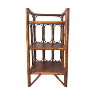 Vintage shelf, wicker and rattan