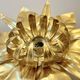 Masca style gold leaf metal flower wall light, 1970-1980