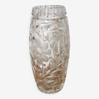 Cut crystal vase