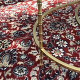 Suite of 3 trundle tables in golden brinze and glass slabs period 1970/1980