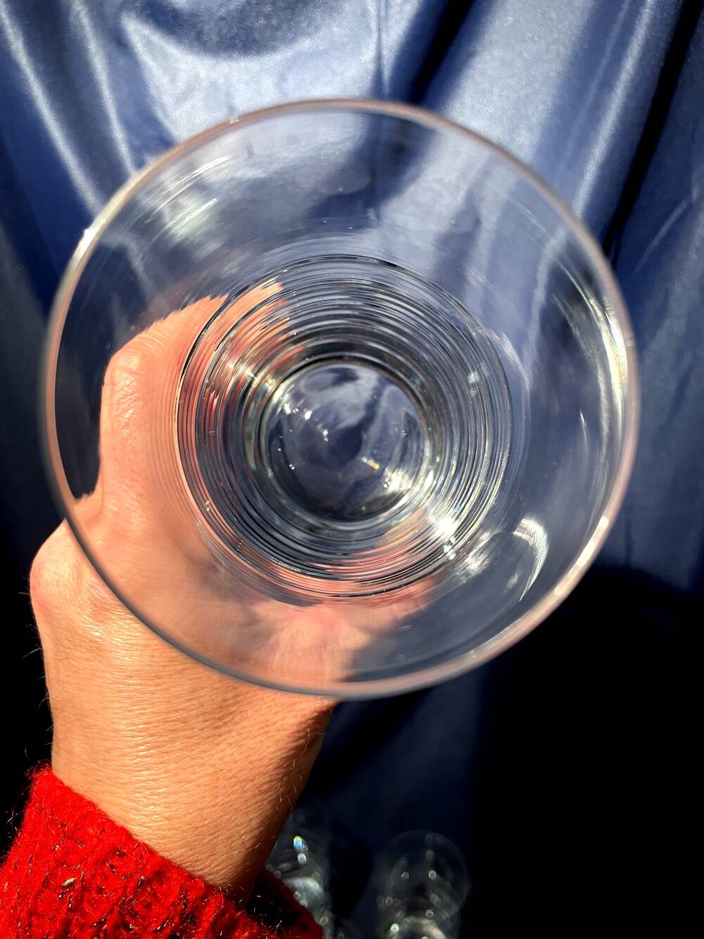 Set of 4 orangeade glasses water fruit juice in twisted crystal