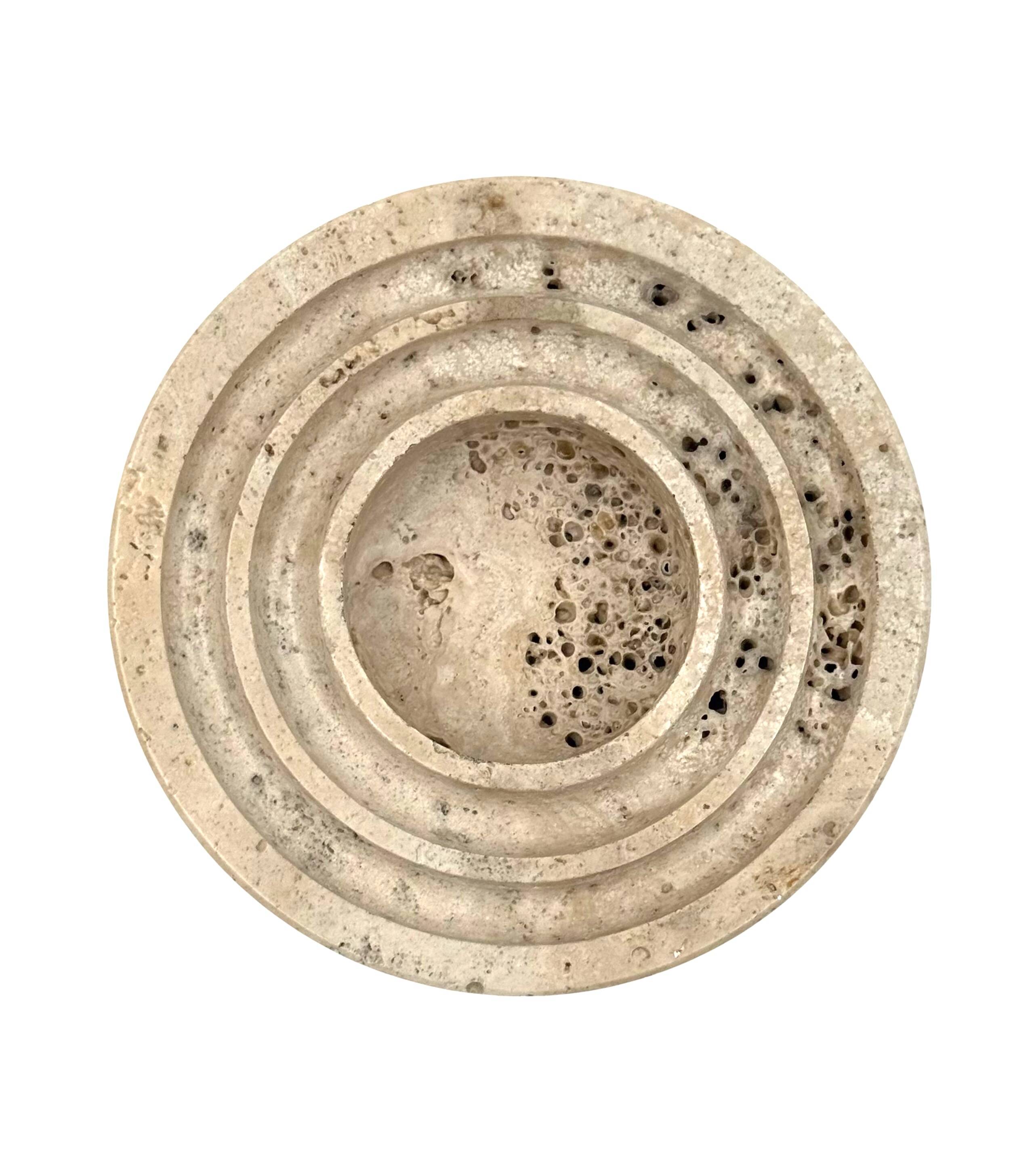 Travertine vide poche / ashtray, Cerri Nestore, Italy, 1970s
