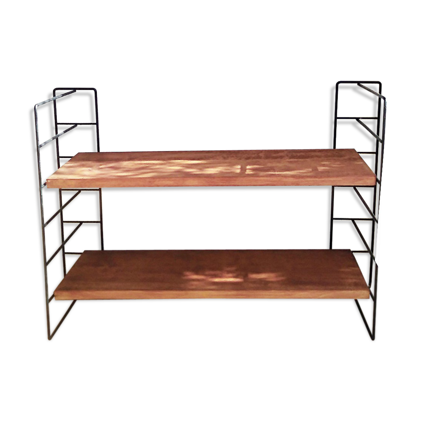 Metal and wood wall shelf 1960