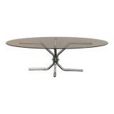 70s chrome and smoked glass coffee table
