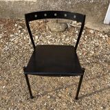 Series of 4 black iron chairs