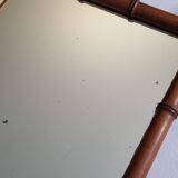 Large French mirror in turned bamboo-style wood, 54 x 76 cm