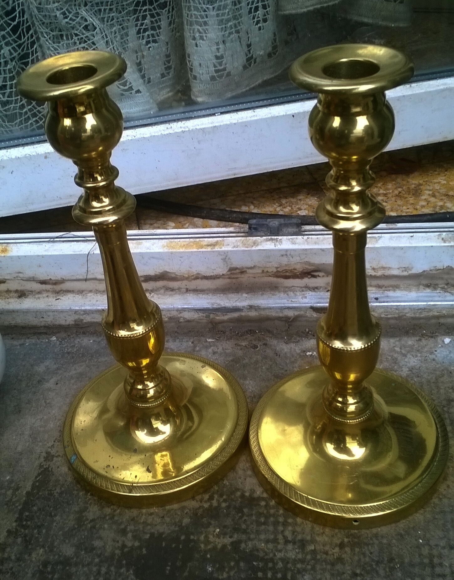 Pair of old candlesticks