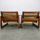 Pair of 1970s Scandinavian lounge chairs, upholstered in corduroy.