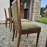 Set of 4 mahogany and velvet chairs