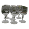 Lot de 6 verres à vin blanc en cristal d'arques. modèle matignon.