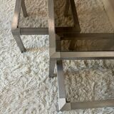 70s design brushed steel coffee table and nesting tables
