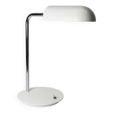 Table lamp in metal and gray porcelain from 1960, original articulated and restored