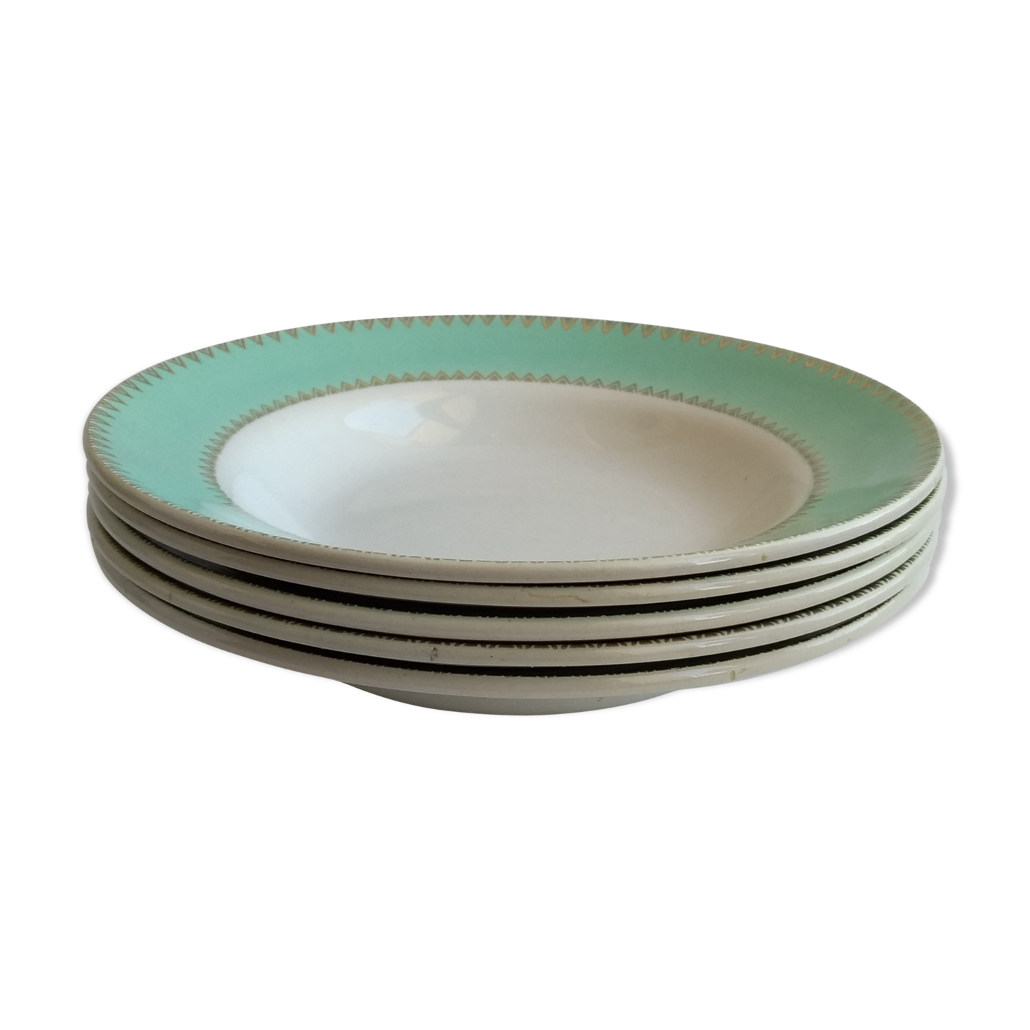 5 hollow plates Mint Terre de fer-Badonvillers-XXe