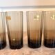 Ancien lot 6 verres strié fumé noir luminarc