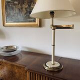 Hollywood Regency brass table lamp, Tommaso Barbi Italy 1970s