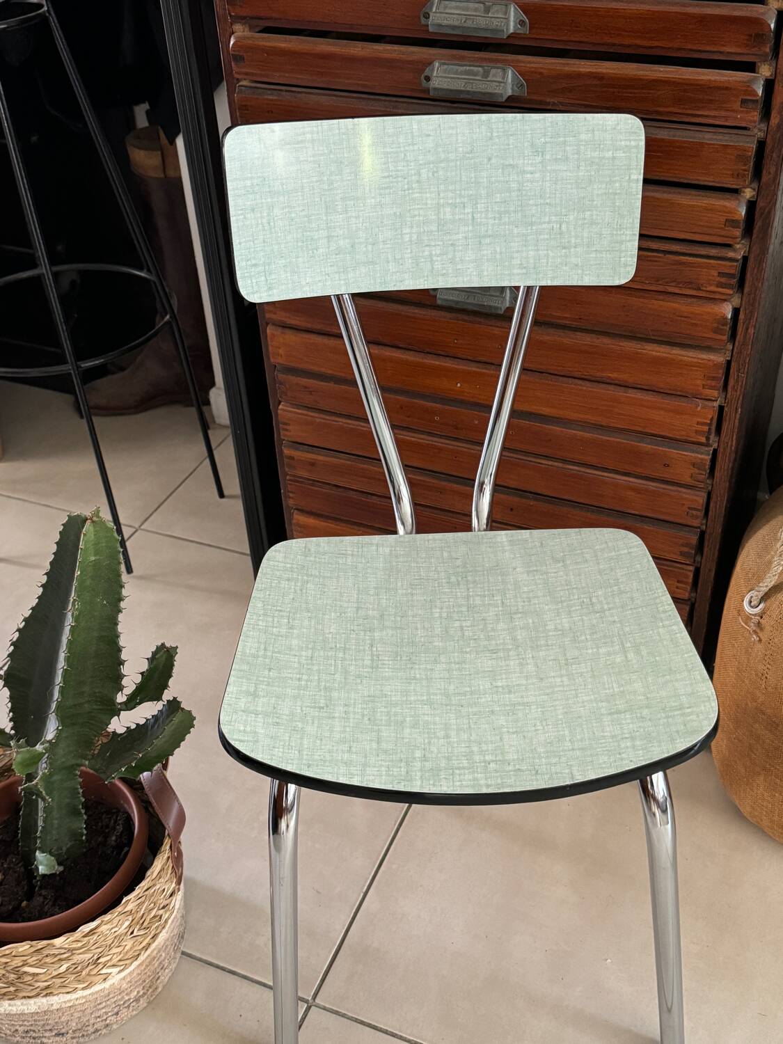 Vintage green Formica chair