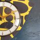 Vintage silent wall clock pendulum 60s "Anthracite yellow"